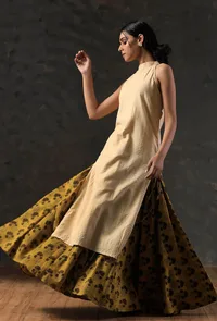 Halter Neck Beige Kurta image 2