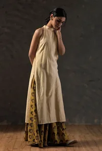 Halter Neck Beige Kurta image 4