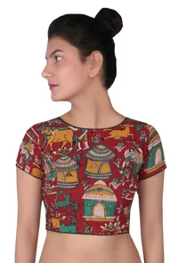 Maroon Kalamkari Printed Blouse image 1