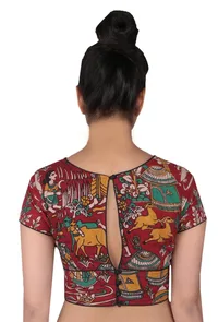 Maroon Kalamkari Printed Blouse image 2