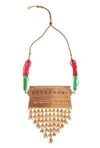 Royal Pink Stone Rajasthani Statement Necklace image 2