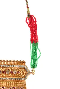 Royal Pink Stone Rajasthani Statement Necklace image 5