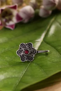 Handcrafted Floral Delight Nose pin image 1