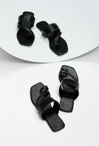 Black Cruelty Free Leather Kolhapuri image 1