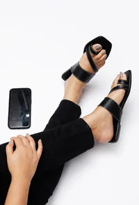 Black Cruelty Free Leather Kolhapuri image 2