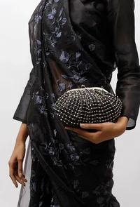 Auster Black Embellished Clutch Bag image 2