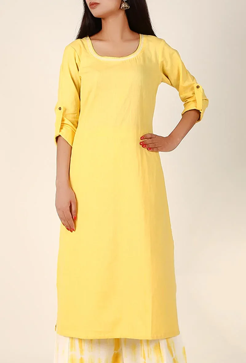 Sunflower Yellow Cotton Flex Kurta