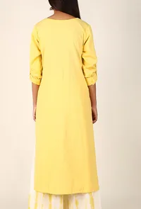 Sunflower Yellow Cotton Flex Kurta image 3
