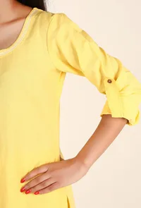 Sunflower Yellow Cotton Flex Kurta image 4