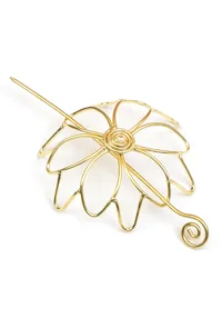 Golden Sunflower Spiral Brass Juda Pin image 2
