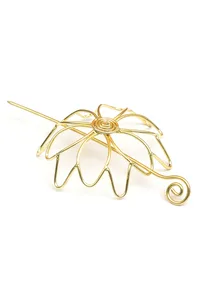 Golden Sunflower Spiral Brass Juda Pin image 3