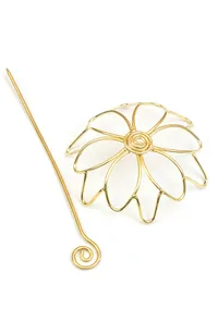 Golden Sunflower Spiral Brass Juda Pin image 4