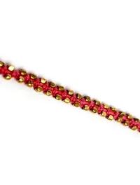 Set Of 2- Farheen Pink Thread And German Silver Anklets image 4