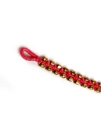 Set Of 2- Farheen Pink Thread And German Silver Anklets image 5