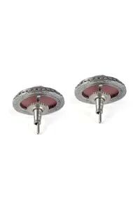 Pink Facet Silver Stud Earrings image 3
