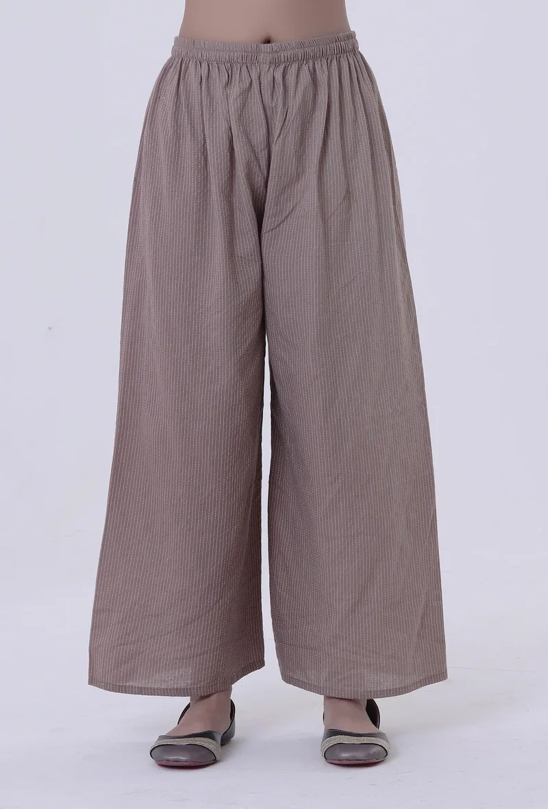 Dusty Grey Cotton Palazzo