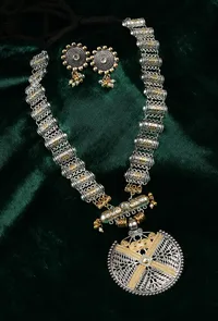 Rajsi Mandala Antique Oxidized Statement Necklace image 1