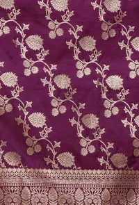 Purple Color Semi Silk Dupatta With Zari Weaving image 5