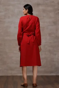 Red A-Line Cashmilon Dress image 4