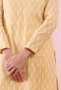 Lemon Tart Yellow Woven Cotton Kurta image 6