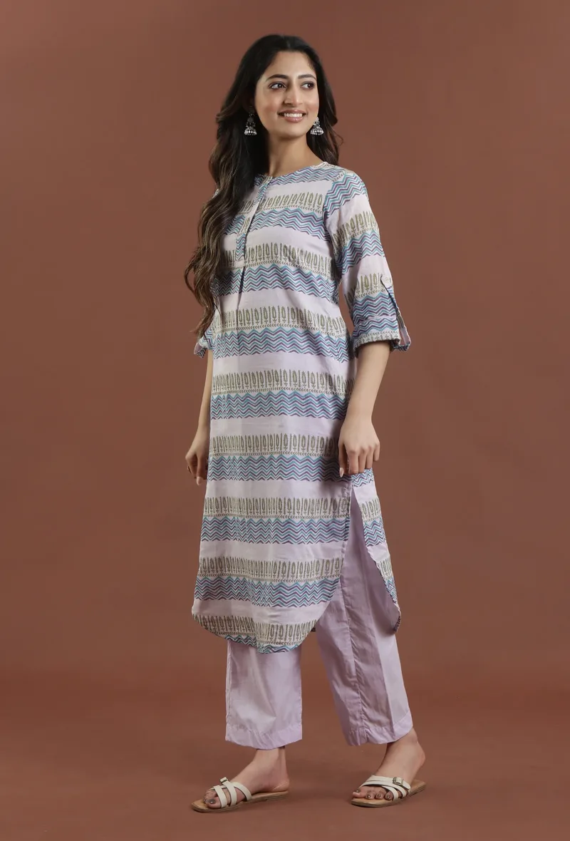 Printed Cotton Straight Kurta