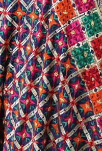 Neela allover embriodred phoolkari dupatta image 4