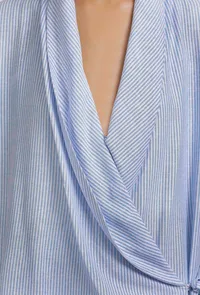 Blue Cotton Wrap Around Straight Dress image 5