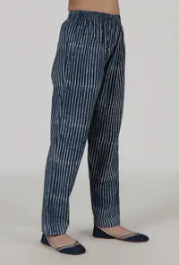 Indigo Printed Blue Cotton Pant image 2