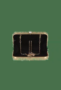 Green Brocade Box Clutch with Sling (8 X 2 X 4.5) image 4
