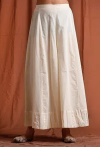 Set of 2: Off White and Golden Kurta with Palazzo image 5