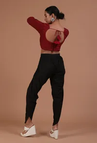 Maroon Cotton Ajrakh Printed Full Sleeve Blouse image 5