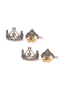 Set of 4: Reva Silver Brass Toering image 2