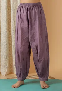 Mulmul Cotton Solid Lilac Harem Pants image 1