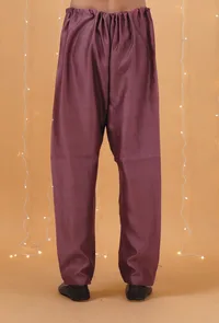 Set Of 2: Grape Chanderi Kurta & Pajama image 6