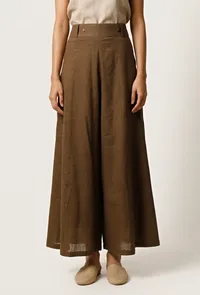 Mehendi Green Cotton Slub Culottes image 2