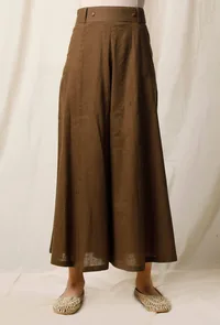 Mehendi Green Cotton Slub Culottes image 3