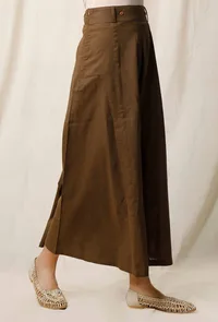 Mehendi Green Cotton Slub Culottes image 6