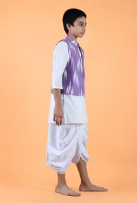 Purple Ikat Cotton Nehru Jacket image 2
