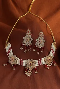 Temple Pink Pearl Necklace image 1