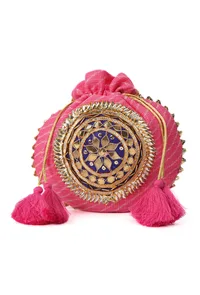 Soft Pink Gotapatti Potli image 3