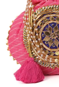 Soft Pink Gotapatti Potli image 5