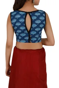 Blue Bagru Pure Cotton Blouse image 3