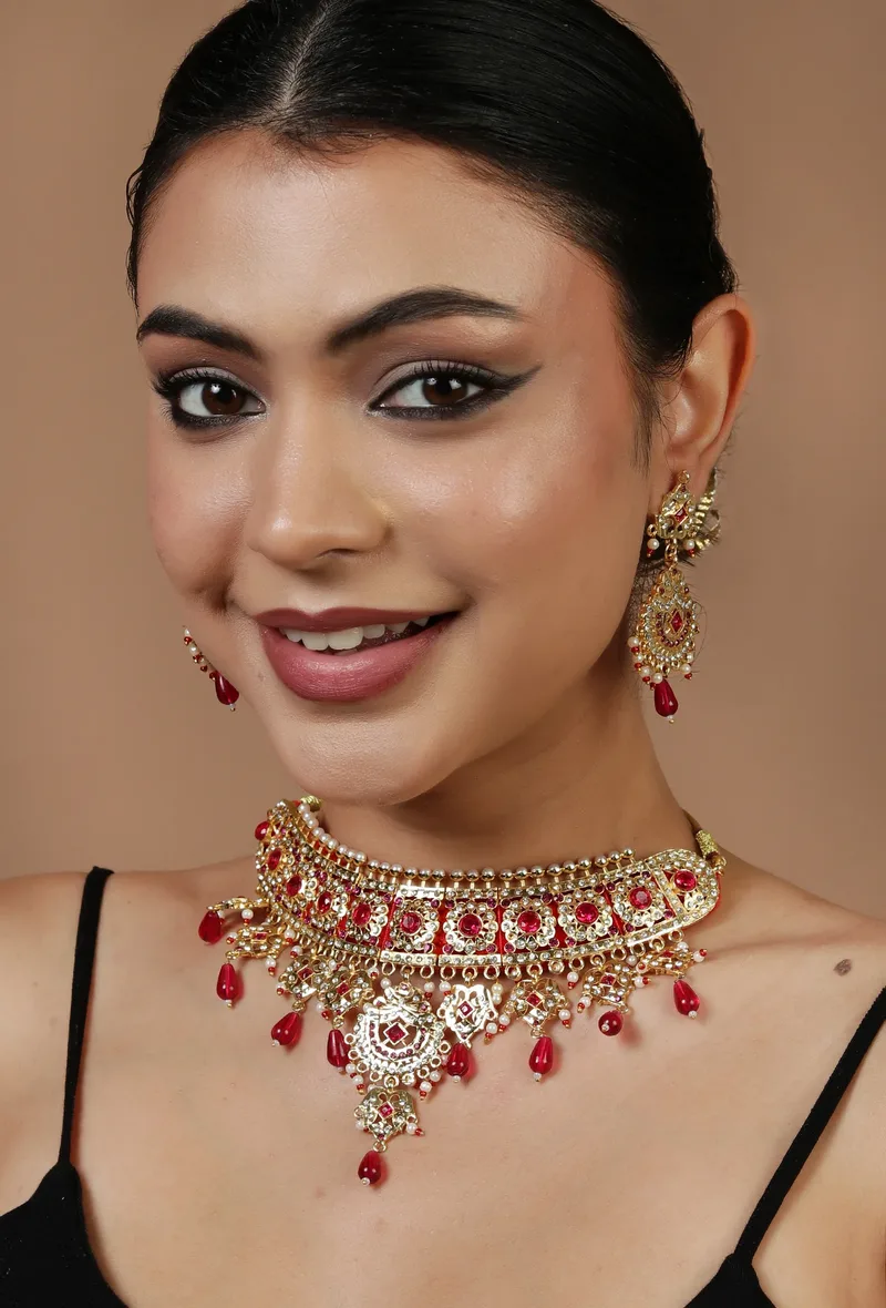 Riwaayat Ruby Kundan Choker Set