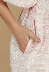Blush Pink Cotton Khadi Short Dress image 5