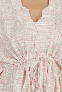 Blush Pink Cotton Khadi Short Dress image 6