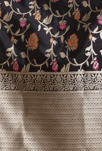 Black Color Semi Silk Dupatta With Zari Weaving image 5