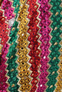 Green allover embriodred phoolkari dupatta image 4