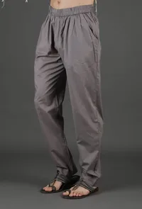 Set Of 2: Evak Grey Chanderi Kurta & Straight Pants image 6