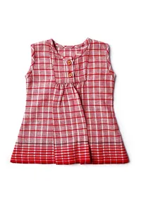 Red Gamcha Frock image 2