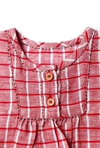 Red Gamcha Frock image 4